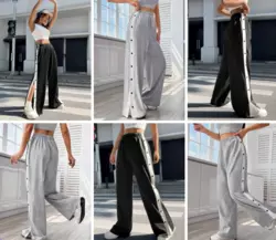 Женские стильные брюки палаццо с кнопками  42-44, 46-48