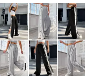 Женские стильные брюки палаццо с кнопками  42-44, 46-48